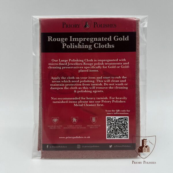 Priory Polishes Rouge Impregnated Gold Polishing Cloth