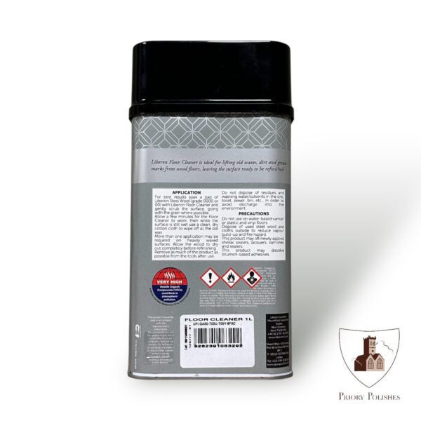 Liberon Wood Floor Cleaner back label