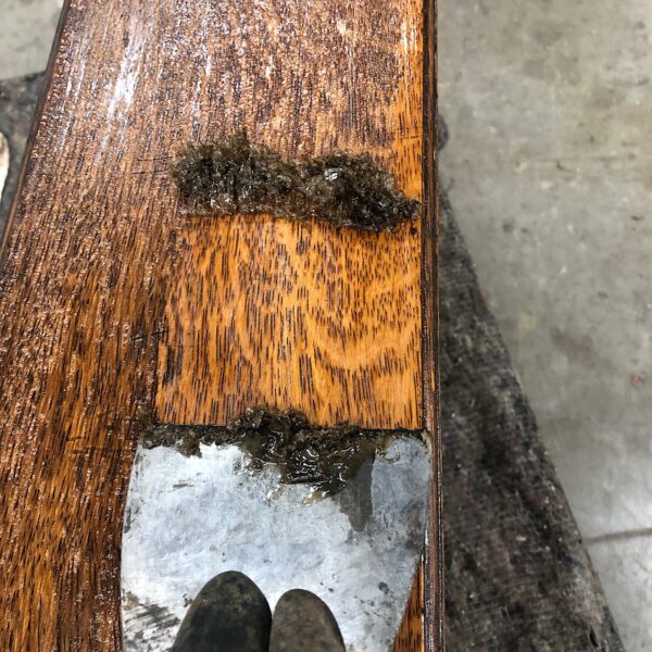 strip the Wood with a scraper before liming