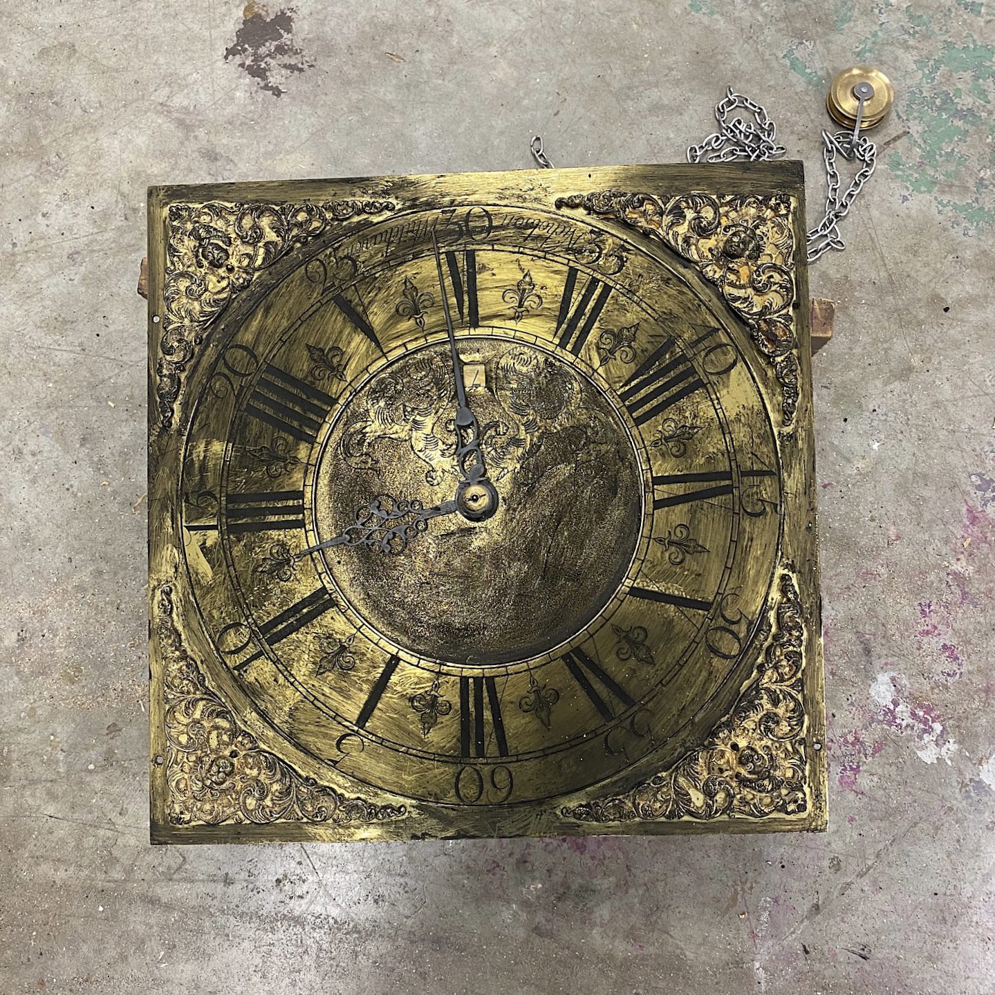 clock Dial before cleaning