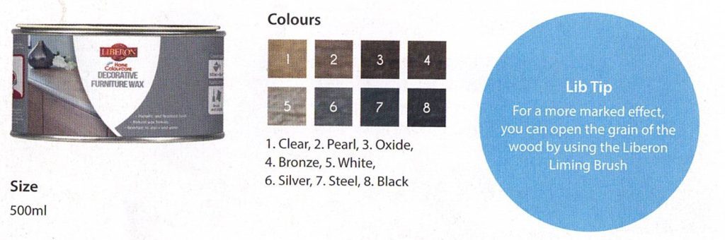 Home Colour Care Decorative Furniture Wax colour chart
