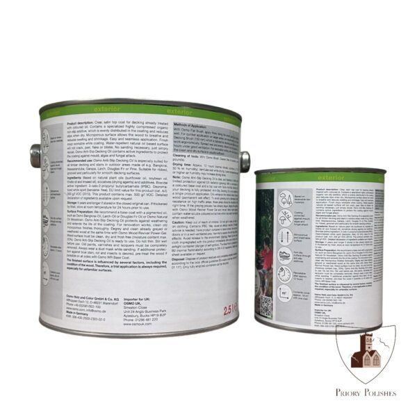Osmo Anti Slip Decking Oil Back Of Tins