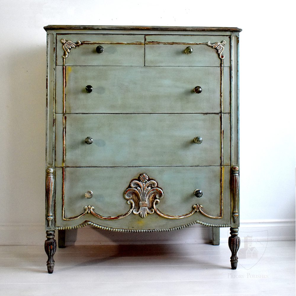 light blue bell sleeve dress Stunning Hand Painted Vintage Vanity – Enchanted Memories, Custom Engraving  & Unique Gifts