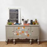 French Linen ornate small cabinet