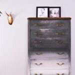 Graphite ombre painted tallboy