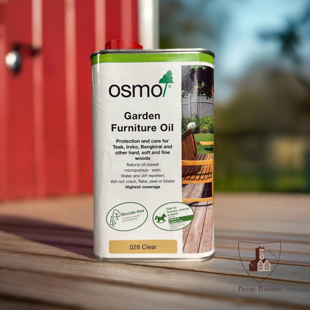 Osmo Garden Furniture Oil - Clear Satin 1 Litre, Protects Outdoor Wood